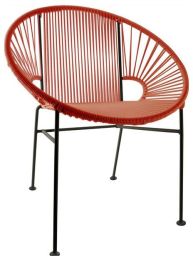 Concha Chair (Red Weave on Black Frame) 