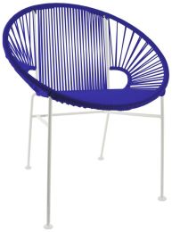 Concha Chair (Deep Blue Weave on White Frame) 