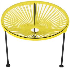 Zicatela Table (Yellow Weave on Black Frame) 