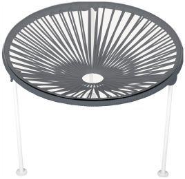 Zicatela Table (Grey Weave on White Frame) 