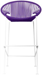 Puerto Tabouret Bar (Tissage Violet sur Base Blanche) 