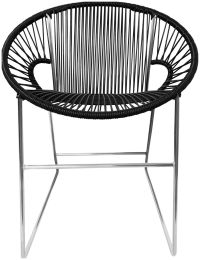 Puerto Dining Chair (Black Weave on Chrome Frame) 