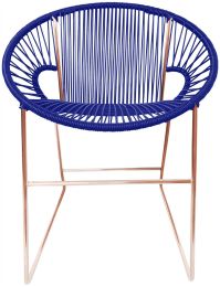 Puerto Dining Chair (Deep Blue Weave on Cooper Frame) 
