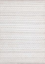 Aspen Striped Diamond Pattern  Rug (6 x 8 - Cream Grey) 
