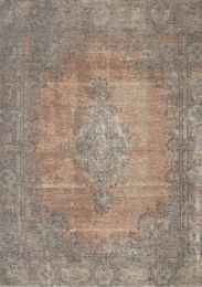 Cathedral Salmon Traditional Border Rug (2 x 4 - Grey Pink) 