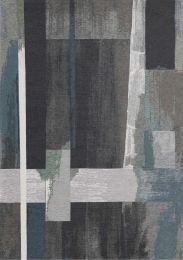 Cathedral  Patchwork Rug (8 x 11 - Blue Grey Teal) 