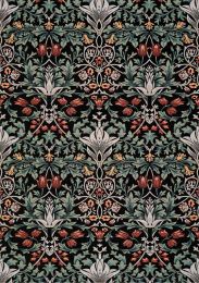 Cathedral Symmetrical Floral Print  Rug (8 x 11 - Black Blue Green Red White Yellow Grey) 