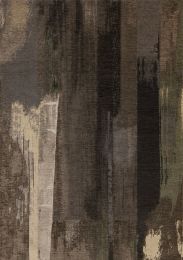 Cathedral Distressed Brush Strokes Rug (Brown & Black - 5'1x 7'7) 