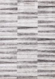 Chorus  Striped Rug (8 x 11 - Grey White) 