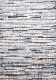 Darcy Sparkling Striped Rug (6 x 8 - Blue Cream Grey) 