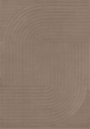 Ella Curved Line Design Rug (Brown - 5'3x 7'7) 