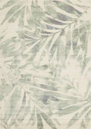 Focus Palm Branch  Rug (6 x 8 - Cream Green Grey) 