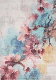 Fresco Tapis  (7 x 9 - Fleur de Cerisier Beige Bleu Crème Gris Orange Rose Jaune) 