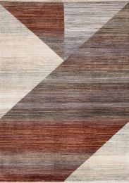 Marisa Distressed Geometric Design Rug (White & Grey - 5'3x 7'10) 
