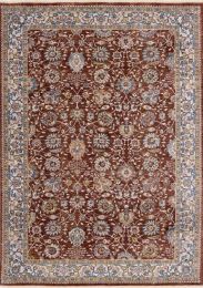 Marisa Traditional Border Floral Rug (6 x 8 - Beige Blue Cream Green Grey Red Yellow) 