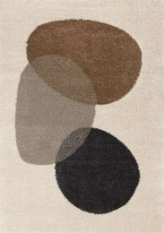Maroq Three Stone  Rug (8 x 11 - Black Brown Cream Taupe) 