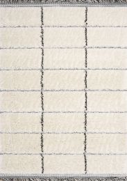 Novato  Striped Rug (8 x 11 - Black Cream Grey) 