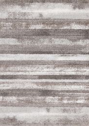 Sable  Striped Rug (6 x 8 - Brown Cream Grey) 