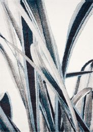 Sable Tapis  (6 x 8 - Frise Botanique Bleu Crème Gris) 