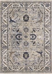 Samira Traditional Border Rug (5' 3 x 7' 10 - Beige Blue Cream Grey) 