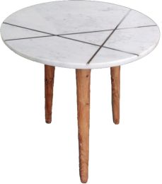 Role Table d'Appoint (Rond - Marbre Blanc) 