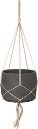 Veranda Craft Hanging Pot With Netting (Large - Charcoal Grey) 