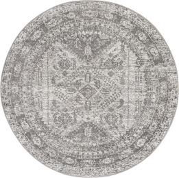 Monte-Carlo Rug 2314 (Round - Grey - 5'3 x 5'3) 