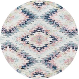 Anika Rug (Blue - Round - 5'3 x 5'3) 