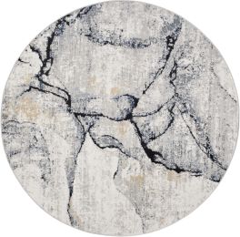 Jolie Rug 2316 (Round - Medium Grey - 5'3 x 5'3) 