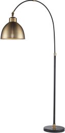 Savannah Arc Floor Lamp (Brass Shade - Matte Black & Industrial Gold) 