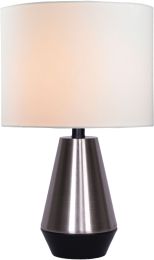 Sparklite Table Lamp (18 inch - Brushed Steel & Matte Black) 
