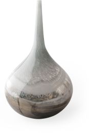 Erie Vase (Short - Two Toned Sky Blue Dark Brown Blown Glass) 