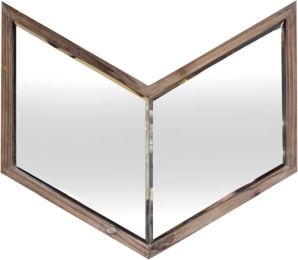Chevren Wall Mirror (26x22 Chevron Brown Wood Frame Mirror) 