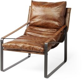 Hornet Accent Chair (Brown Leather) 