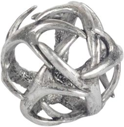 Ramus Antler Shaped Decorative Orb Ball (Small - Silver) 