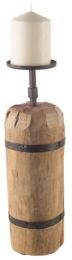 Edgeland Candle Holder (18H - Brown Wood) 