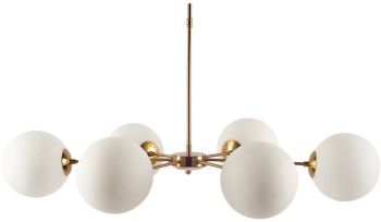 Lahey Multi-Arm Chandelier (Gold with Frosted Glass Globe) 