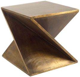 Zelda Accent Table (Gold Z-Shaped Wooden) 