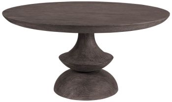 Crossman Dining Table (Round Charcoal Grey Solid Wood Table Top & Base) 