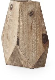 Allen Vase (Short - Natural Brown Wood Oval) 