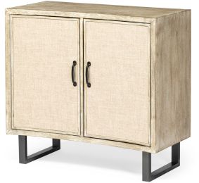 Bellefontaine Accent Cabinet (Natural Wood & Fabric) 
