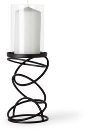 Omega Table Candle Holder (Small - Black Metal Stacked Ring) 