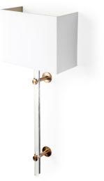Cantabria Wall Sconce (White Shade Brass & Acrylic) 