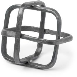 Willem (Silver Metal Open Cube Decor Object) 