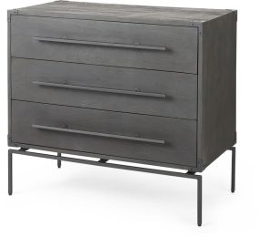 Ward Accent Cabinet (Brown Wood & Iron) 