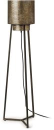 Chaudron Floor Lamp (II - Black & Gold Perforated Metal Shade) 