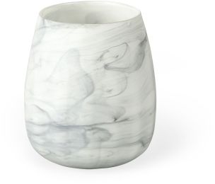 Volta Vase (Short - Grey Cream Glass Abstract Pattern) 