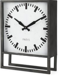 Felix Table Clock (Grey Metal Square) 