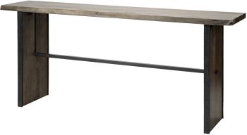 Ledger Console Table (Brown Wood & Black Metal) 