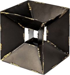 Pedro Cube Décoratif en Métal Noir (Petit) 
